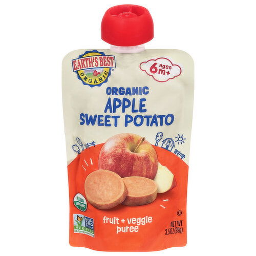 Earth's Best Ages 6 m+ Apple Sweet Potato Fruit + Veggie Puree
