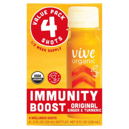 Vive Organic Wellness Shots, Original, Immunity Boost, Value Pack