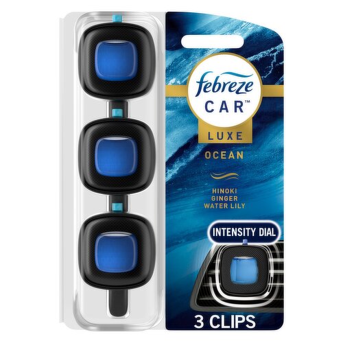 Febreze Car Air Freshener Vent Clip, Ocean Scent , 3 Ct