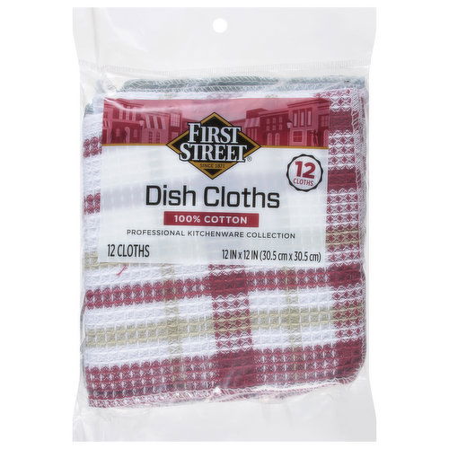 First Street Dish Cloths, 100% Cotton