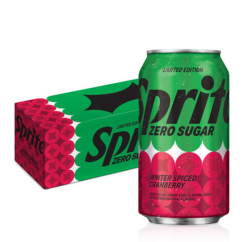 Sprite Zero Sugar Winter Spiced Cranberry Lemon-Lime Soda Cans Image 1 of 11
