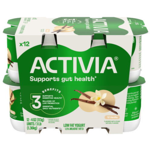 Activia Vanilla Probiotic Low Fat Yogurt