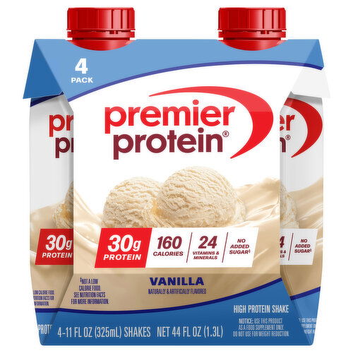 Premier Protein High Protein Shake, Vanilla, 4 Pack