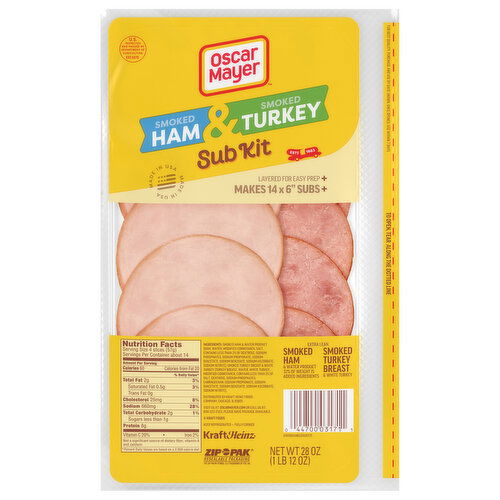 Oscar Mayer Sub Kit Smoked Ham & Turkey
