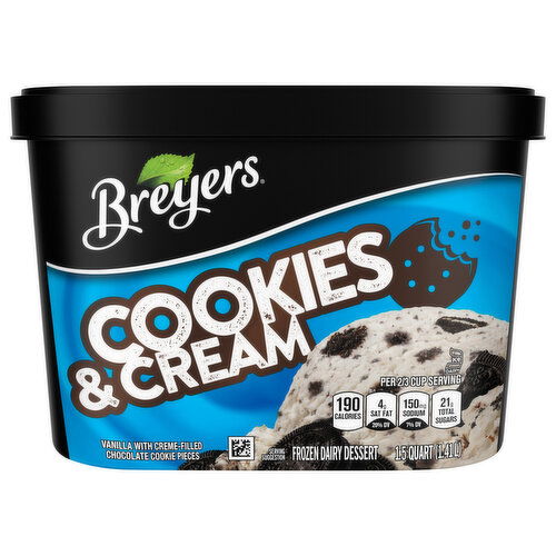 Breyers Frozen Dairy Dessert, Cookies & Cream