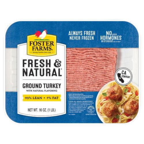 Foster Farms Ground Turkey, 93% Lean 7% Fat
