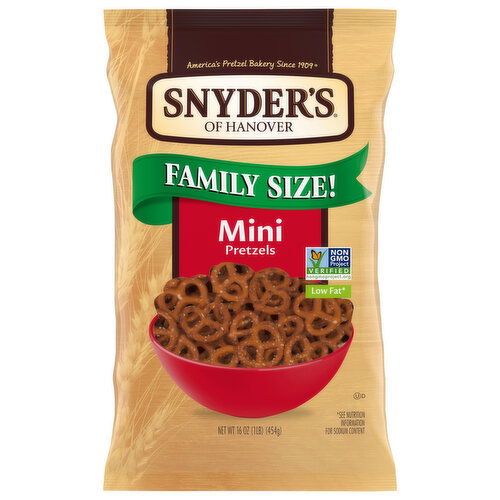 Snyder's of Hanover Low Fat Mini Pretzels Family Size!