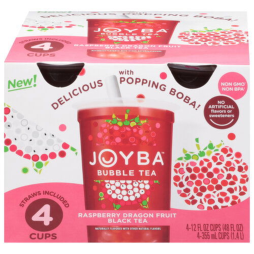 Joyba Bubble Tea, Raspberry Dragon Fruit Black Tea