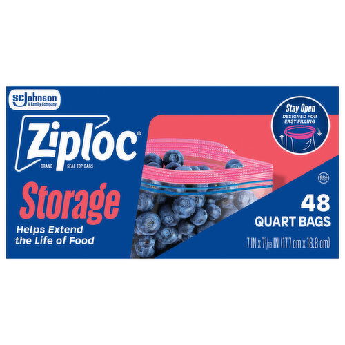 Ziploc Quart Storage Seal Top Bags
