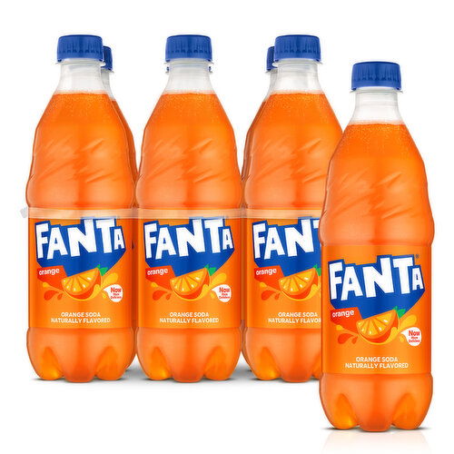 Fanta Orange Soda,Flavored soft Drink,16.9 fl oz