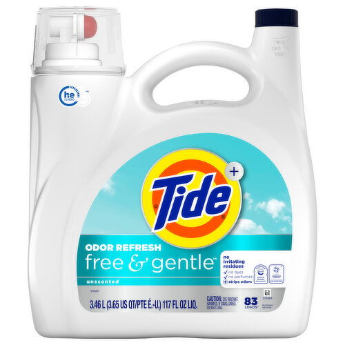 Tide + Detergent, Unscented, Free & Gentle