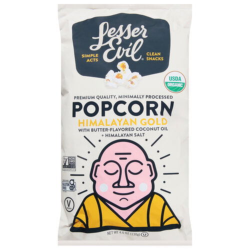 LesserEvil Popcorn, Organic, Himalayan Gold