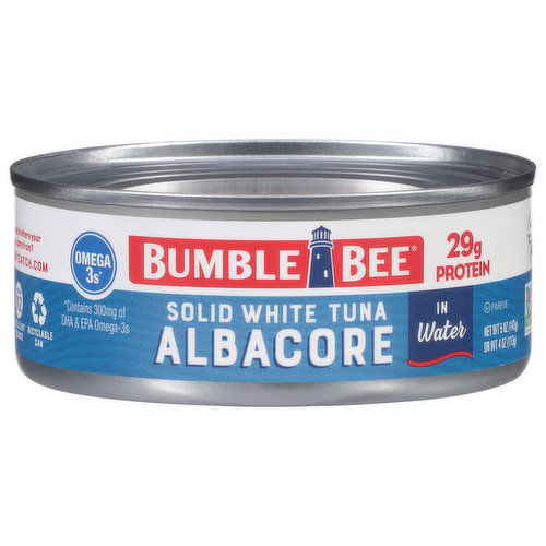 Bumble Bee Tuna, in Water, Albacore, Solid White