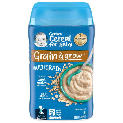 Gerber Cereal, Multigrain, Grain & Grow, Sitter (2nd Foods)