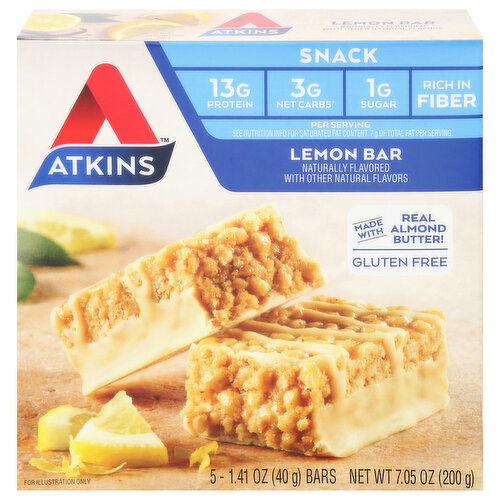 Atkins Snack Bar, Gluten Free, Lemon