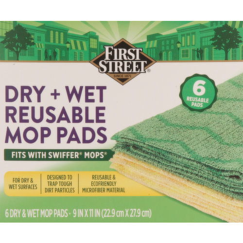 First Street Mop Pads, Reusable, Dry + Wet