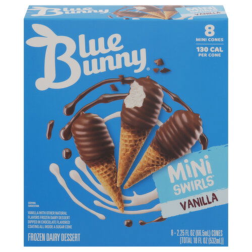 Blue Bunny Frozen Dairy Dessert, Vanilla, Mini Swirls