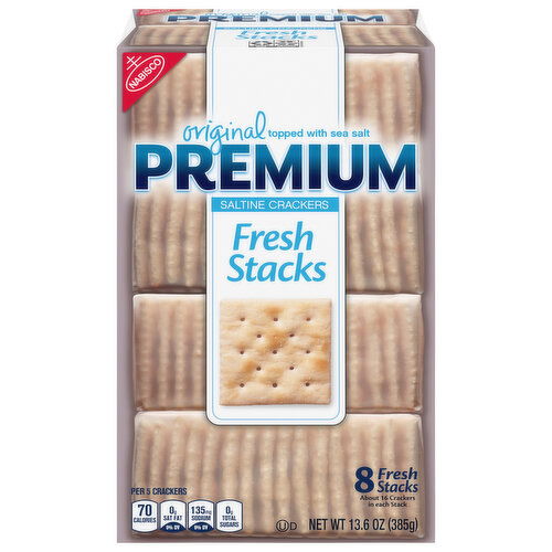 Premium Saltine Crackers, Original, Fresh Stacks