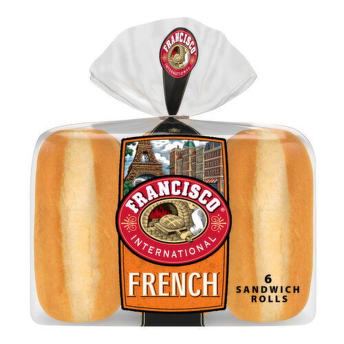 Francisco French White Sandwich Rolls, 6 count, 18.5 oz
