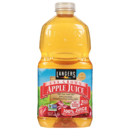 Langers 100% Juice, No Sugar Added, Apple