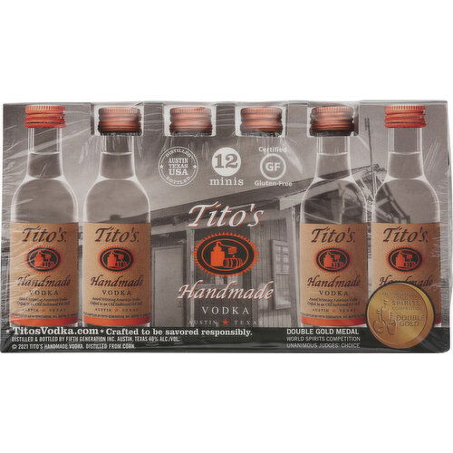 Tito's Vodka, Handmade, Minis, 12 pk