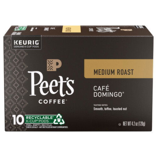 Peet's Coffee Coffee, Medium Roast, Cafe Domingo, K-Cup Pods