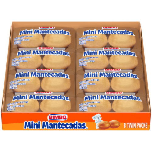 Bimbo Vanilla Mini Muffins, Club Pack, 8 twin packs, 17.64 oz