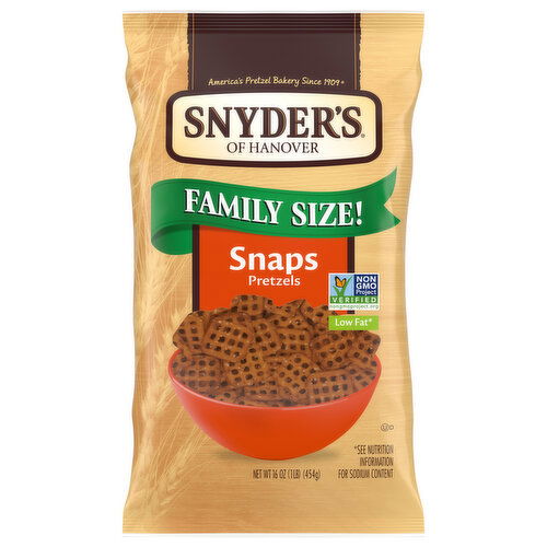 Snyder's of Hanover Low Fat Snaps Pretzels Family Size!