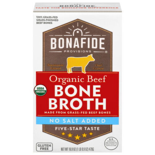 Bonafide Provisions Bone Broth, Organic, Beef, No Salt Added