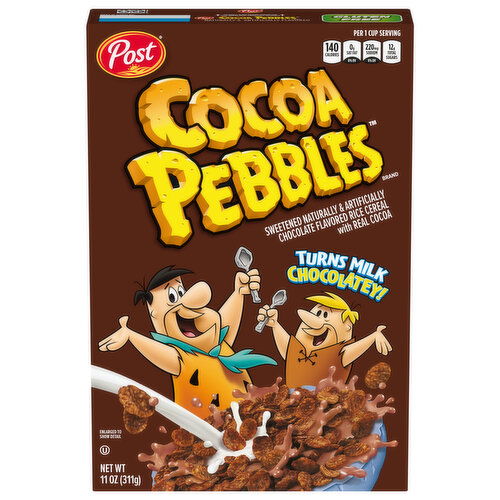 Cocoa Pebbles Chocolate Flavored Rice Cereal with Real Cocoa