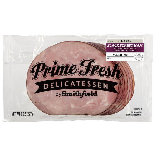 Prime Fresh Delicatessen Black Forest Ham with Natural Juices & Caramel Colored Image 1 of 4