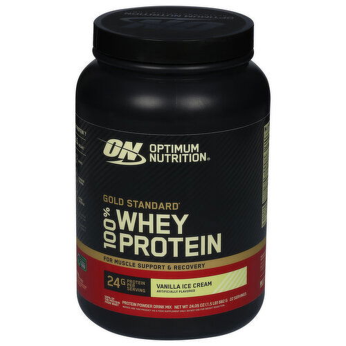 Optimum Nutrition Protein Powder Drink Mix, 100% Whey Protein, Vanilla Ice Cream