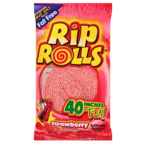 Rip Rolls Candy, Fat Free, Strawberry