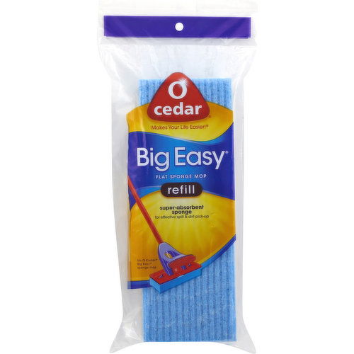 O Cedar Sponge Mop, Flat, Big Easy, Refill