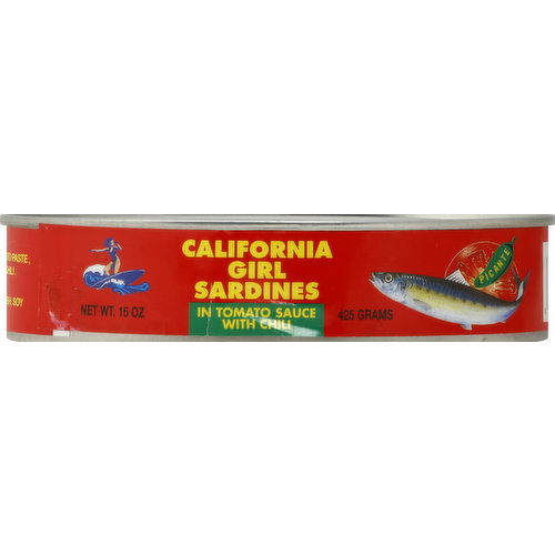 California Girl Sardines, in Tomato Sauce with Chili