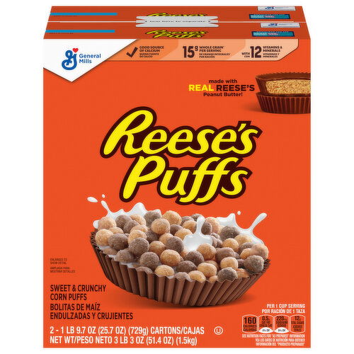 Reese's Puffs Corn Puffs, Sweet & Crunchy