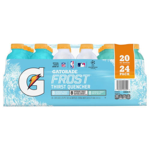 Gatorade Thirst Quencher, Glacier Freeze/Glacier Cherry/Arctic Blitz, 24 Pack