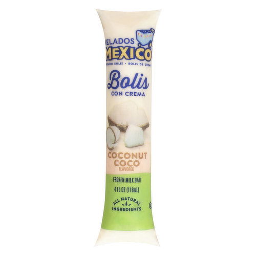 Helados Mexico Frozen Milk Bar, Premium, Coconut Flavored