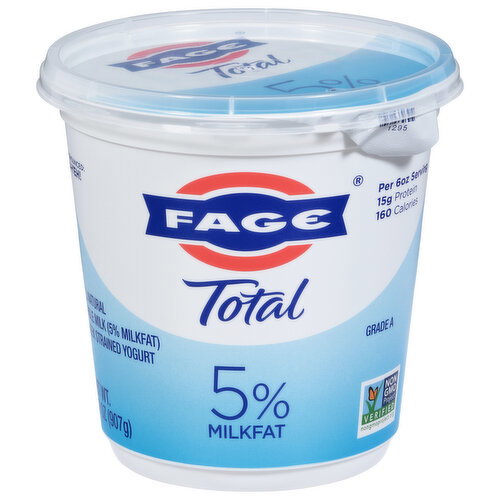 Fage Whole Milk 5% Milkfat Strained Greek Yogurt Image 1 of 6