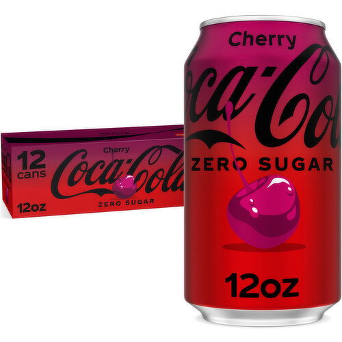Coca-Cola Zero Sugar Cherry Soda Soft Drink Fridge Pack Cans