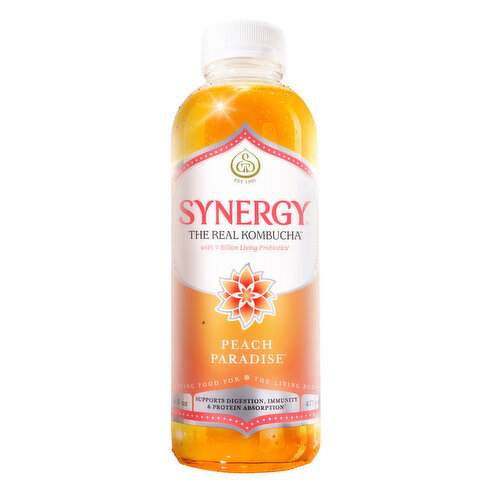 Synergy The Real Peach Paradise Kombucha Image 1 of 8