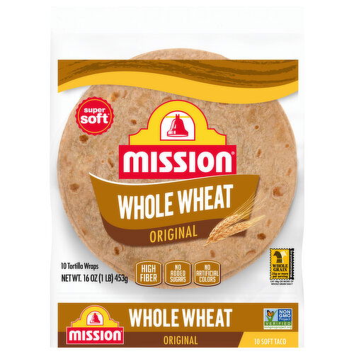Mission Whole Wheat Super Soft Original Tortilla Wraps