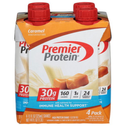 Premier Protein High Protein Shake, Caramel, 4 Pack