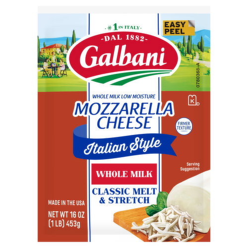 Galbani Cheese, Whole Milk, Mozzarella, Low Moisture, Italian Style Image 1 of 6