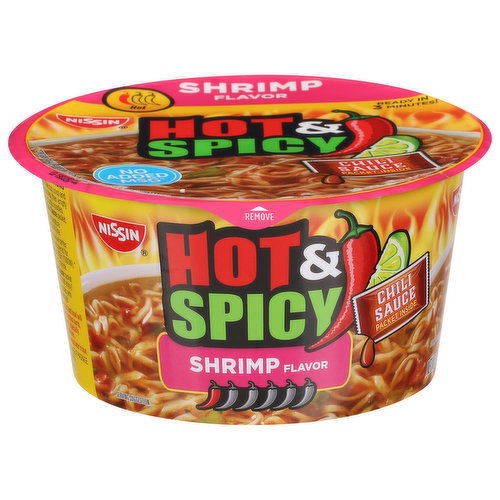 Nissin Ramen Noodle Soup, Shrimp Flavor, Hot & Spicy