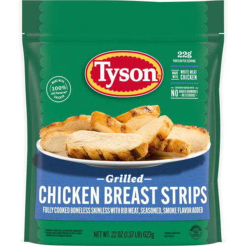 Tyson Grilled And Ready Grilled & Ready Fully Cooked Grilled Chicken Breast Strips, (Frozen)