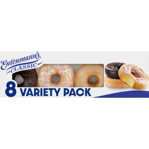 Entenmann's Assorted Rick Frosted, Powdered, Glazed Donuts, 8 count, 14.25 oz