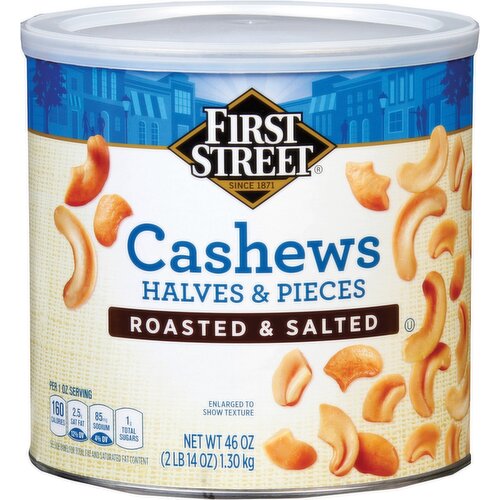 First Street Halves & Pieces Roasted & Salted Cashews