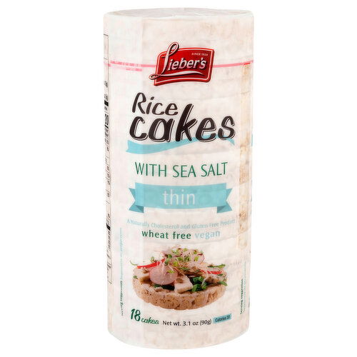 Lieber's Rice Cakes, With Sea Salt, Thin