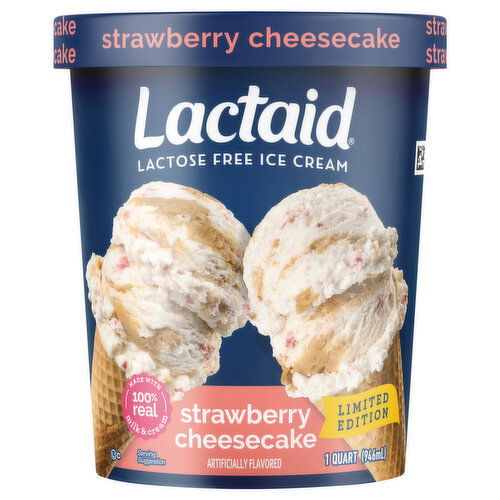 Lactaid Ice Cream, Lactose Free, Strawberry Cheesecake